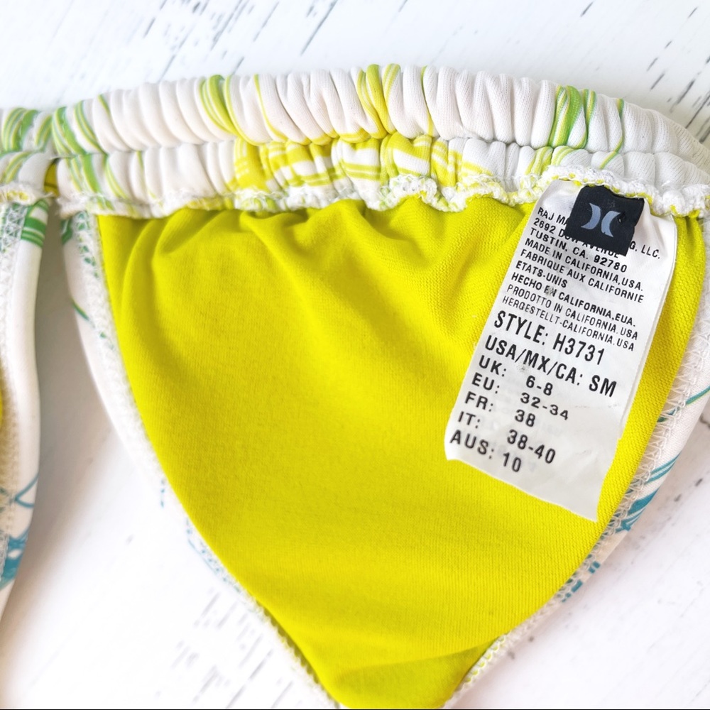 [SOLD] ☽ Hurley Bikini Top Plaid White Blue Green Halter Women's Size Small - Picture 3 of 3